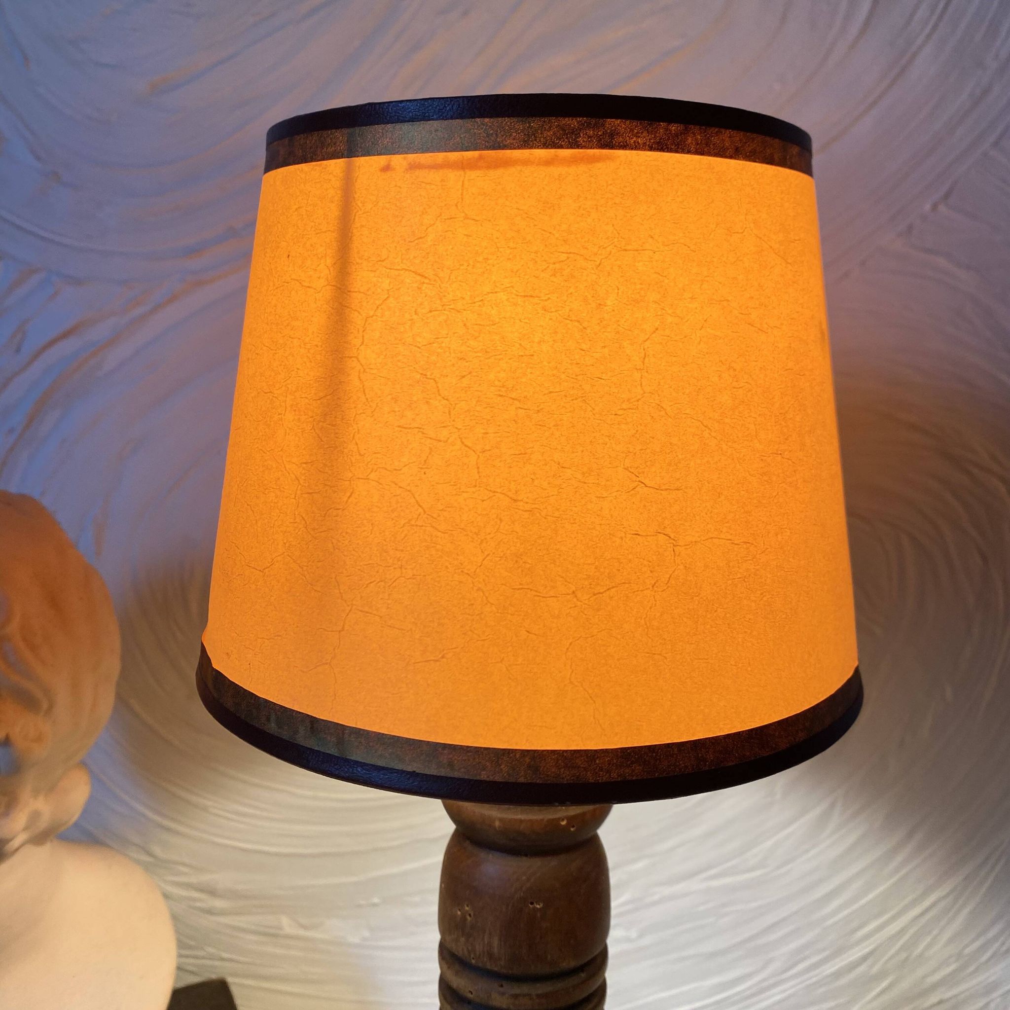 Wooden turned floor lamp, 1930s-40s.