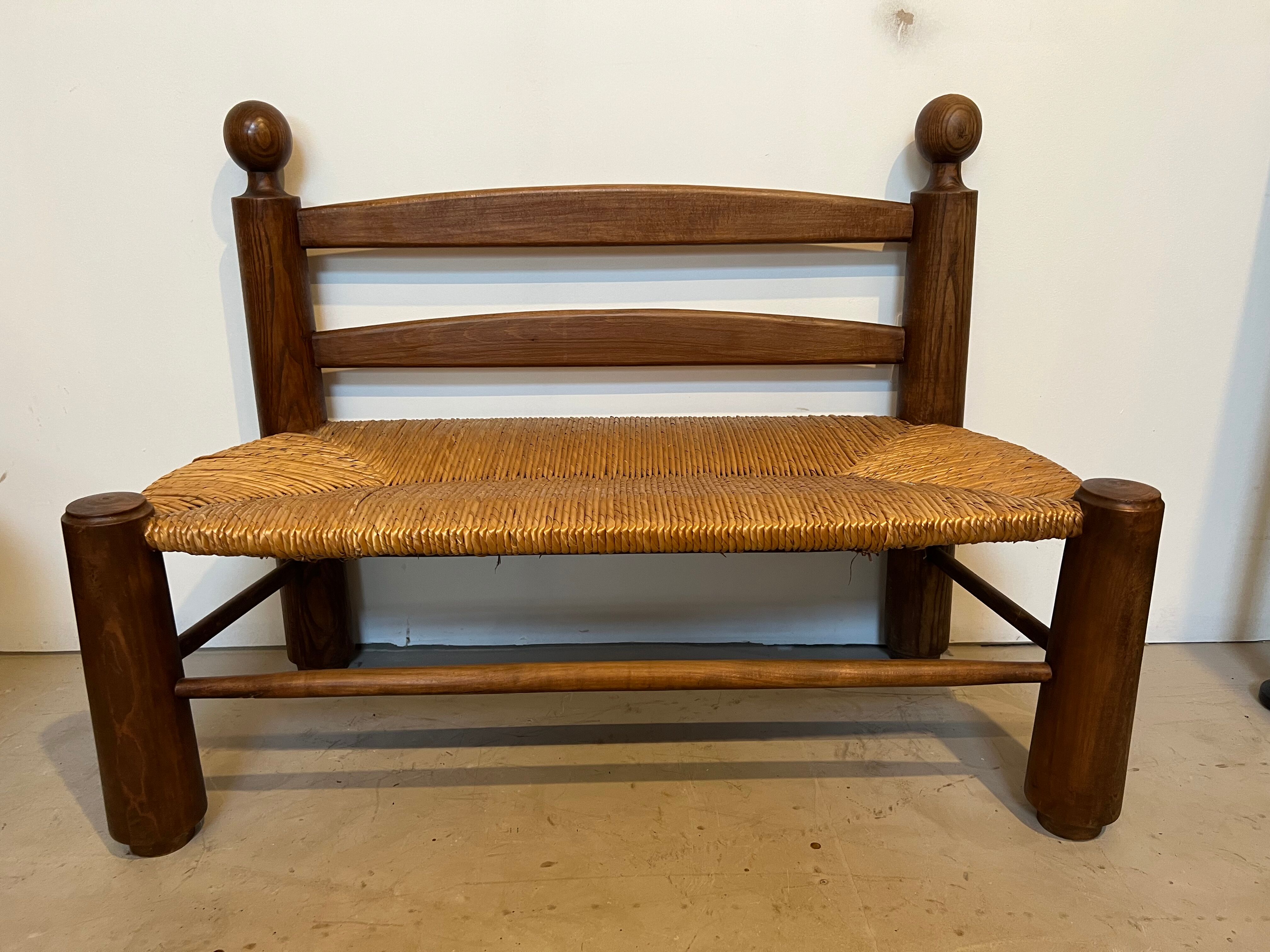 Turned wood bench
