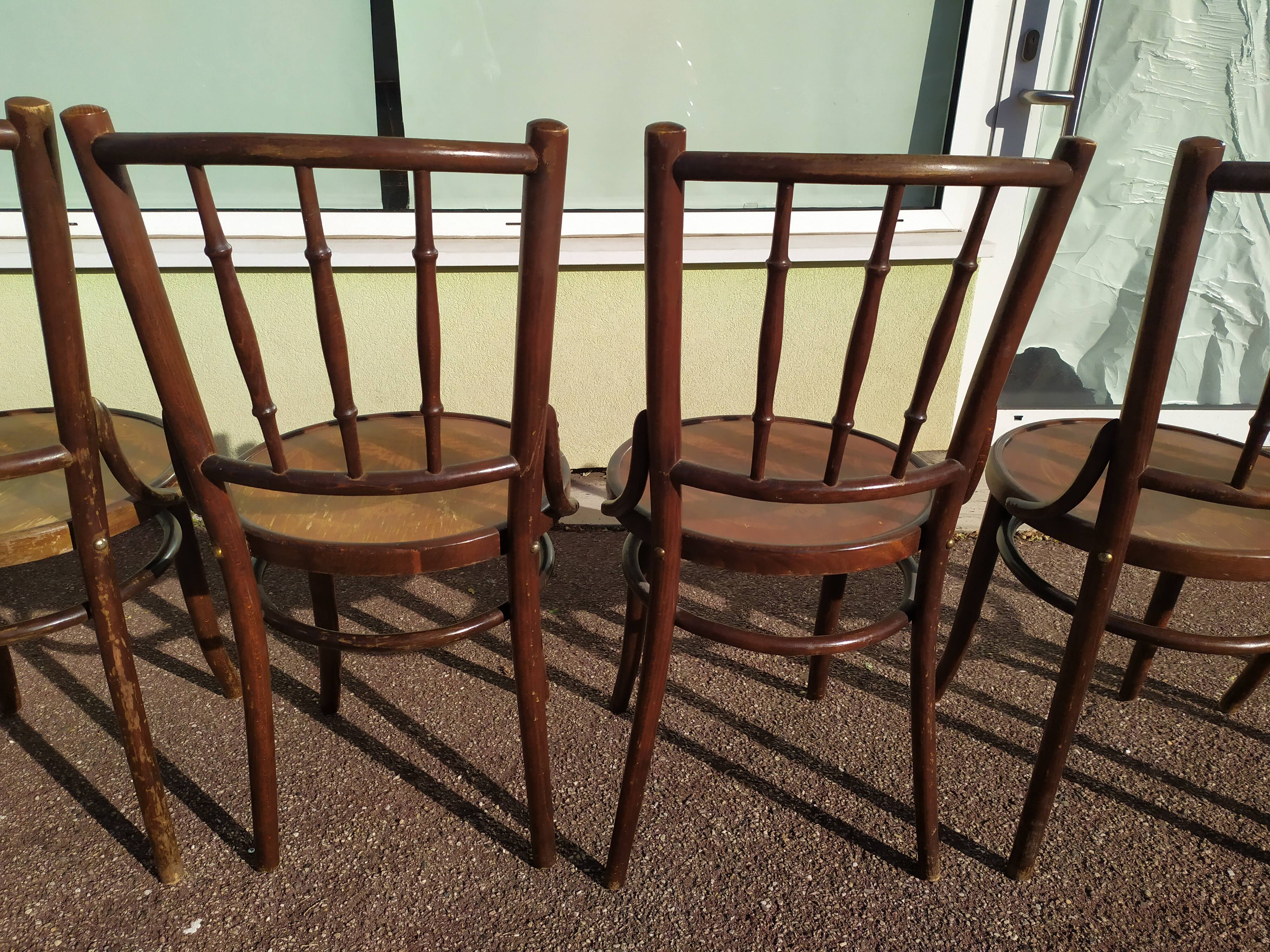 Lot de 6 chaise en bois - bistrot - terrasse - vintage