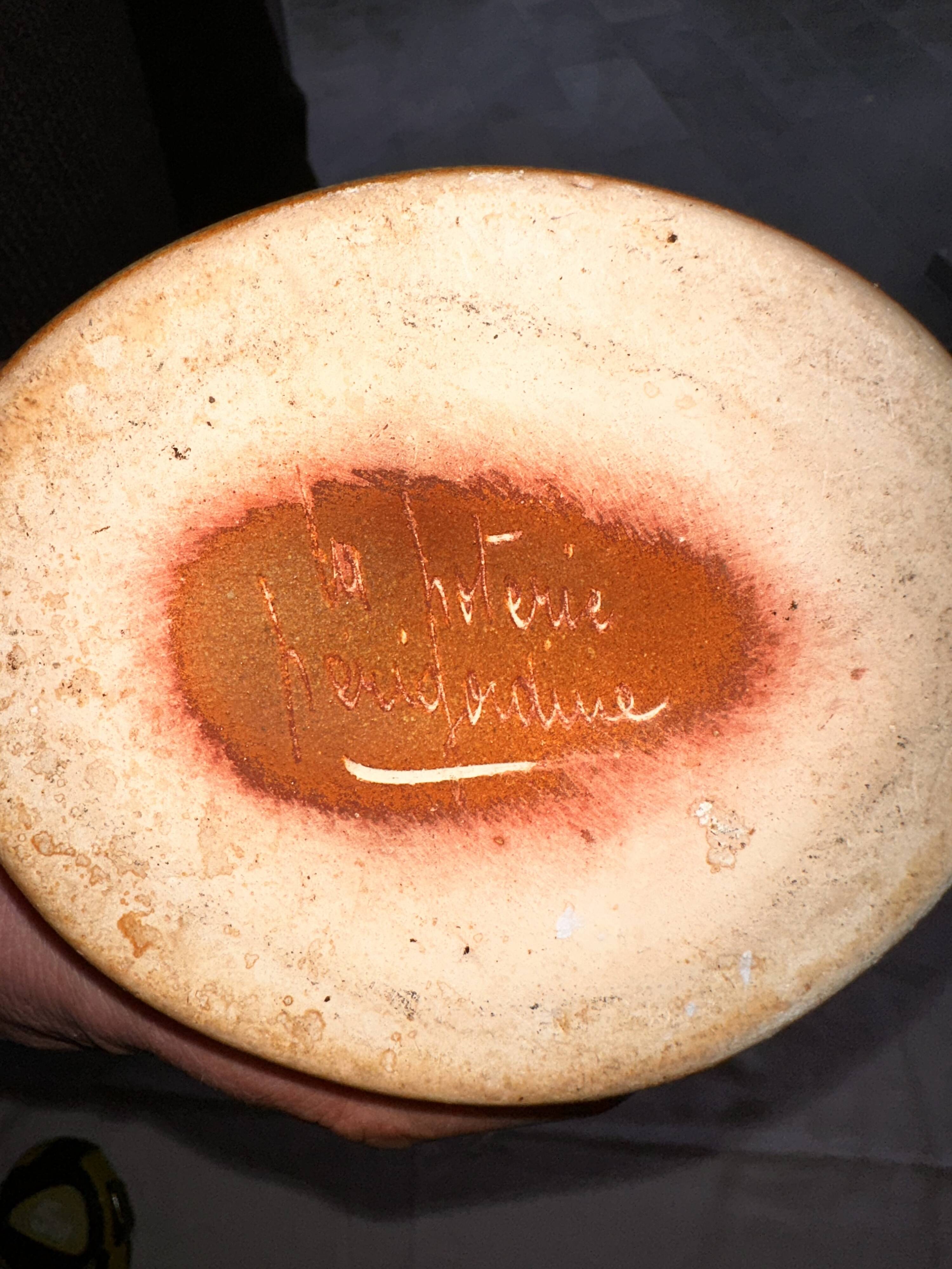 Large tubular ceramic vase Jean Varoqueaux for Périgord pottery