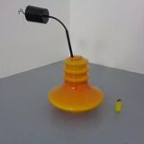 Orange glass ceiling light from Doria, Germany, 1960s.