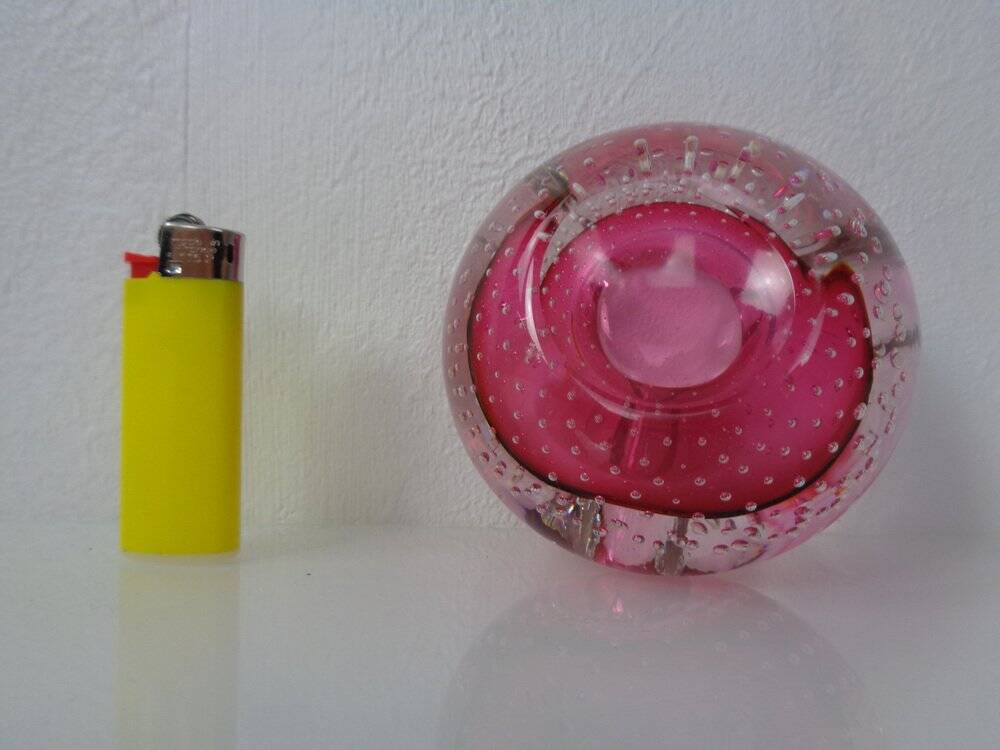 Pink Sommerso Murano Glass Ashtray, Italy, 1960s