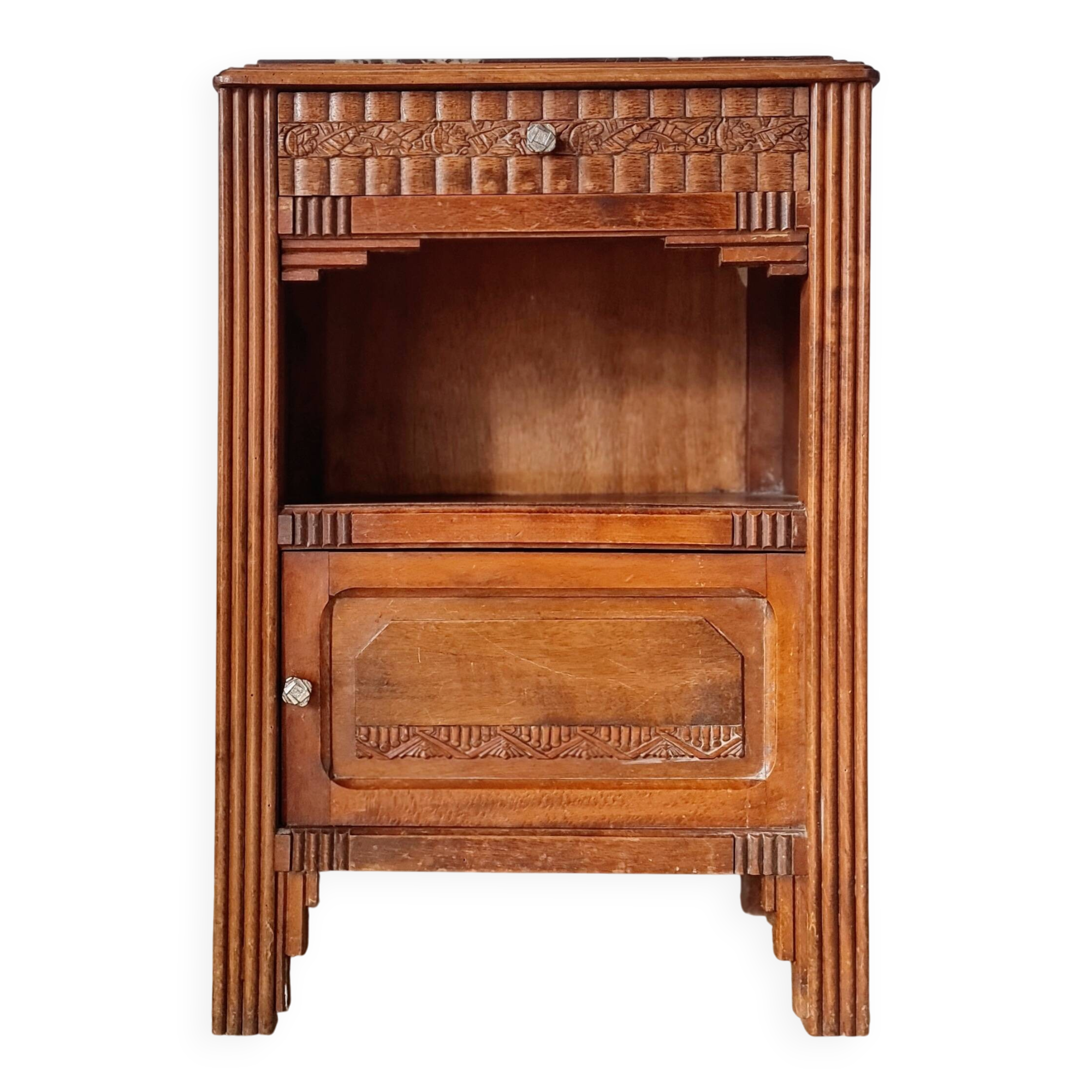 Bedside table - Art Deco wooden side table