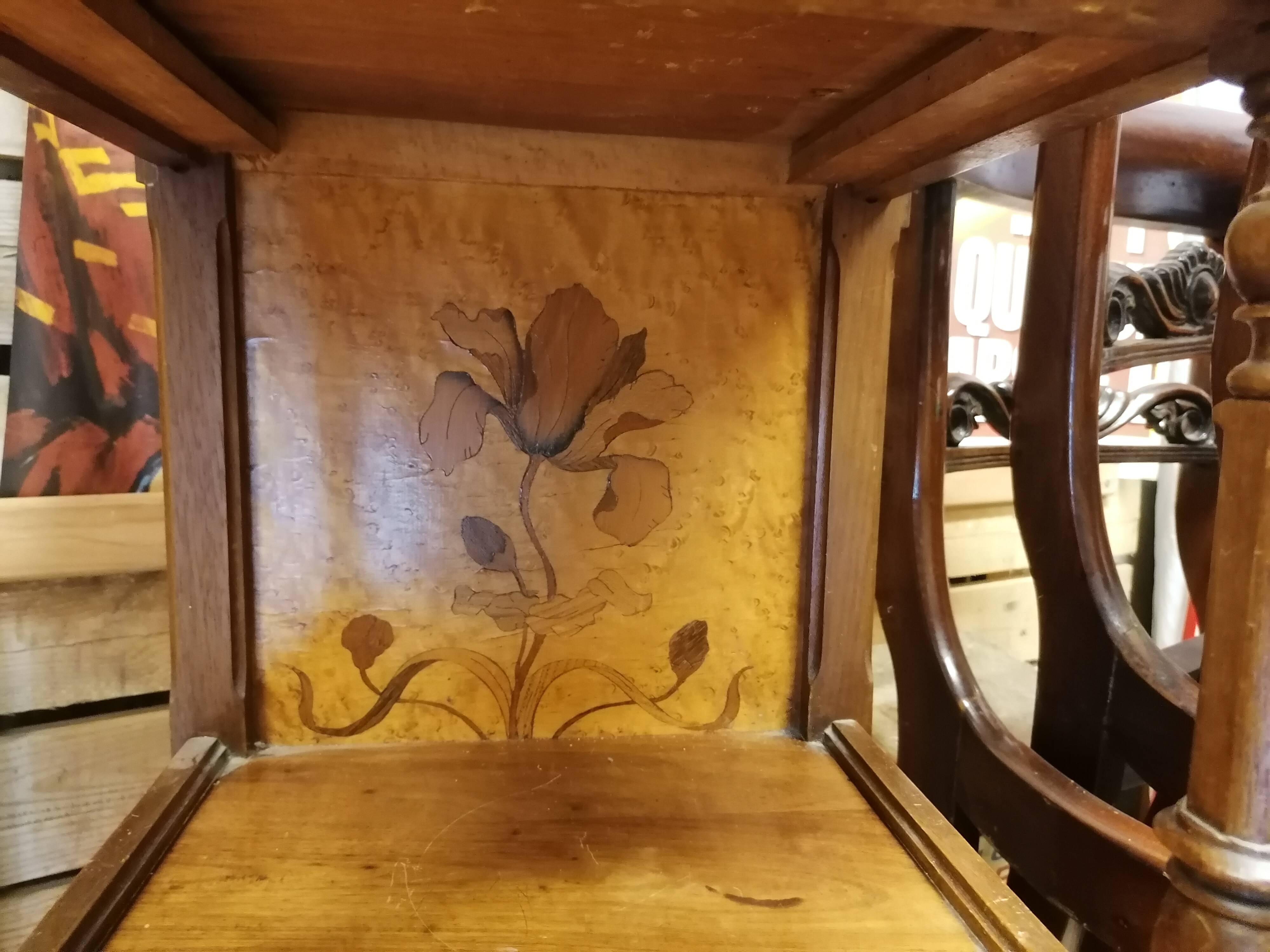 Art Nouveau marquetry bedside table