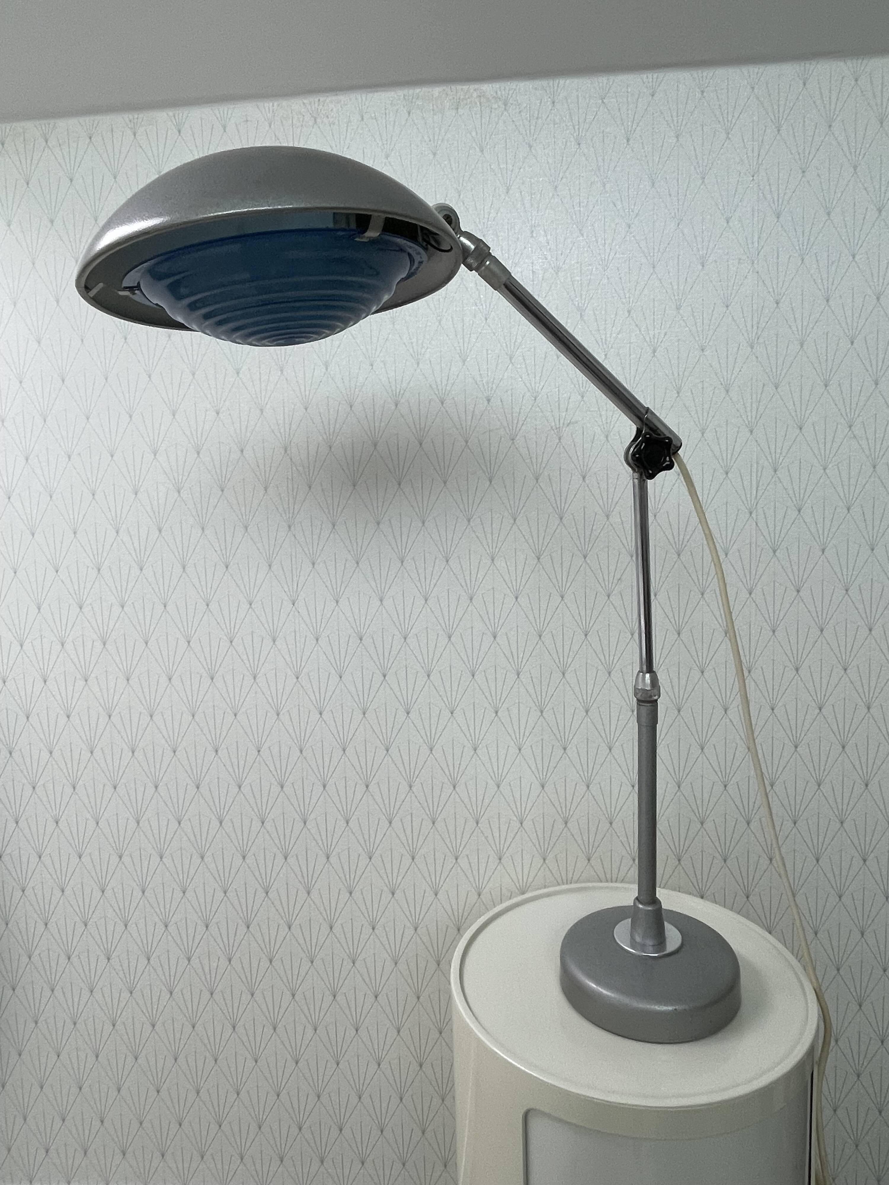 Lampe Solere vintage – Lampe de bureau industrielle française – Design XXe
