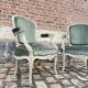 Pair Of Louis XV Style Lacquered Wood Armchairs XIX Eme Century