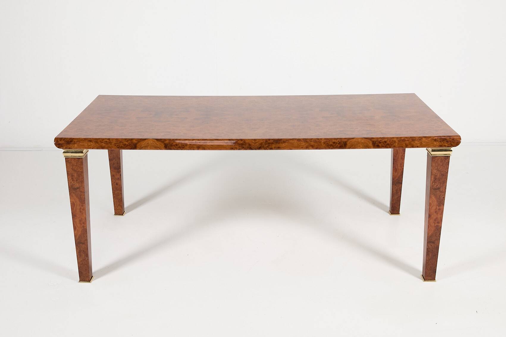 Vintage italian burl wood dining table from gdm, 1980’s