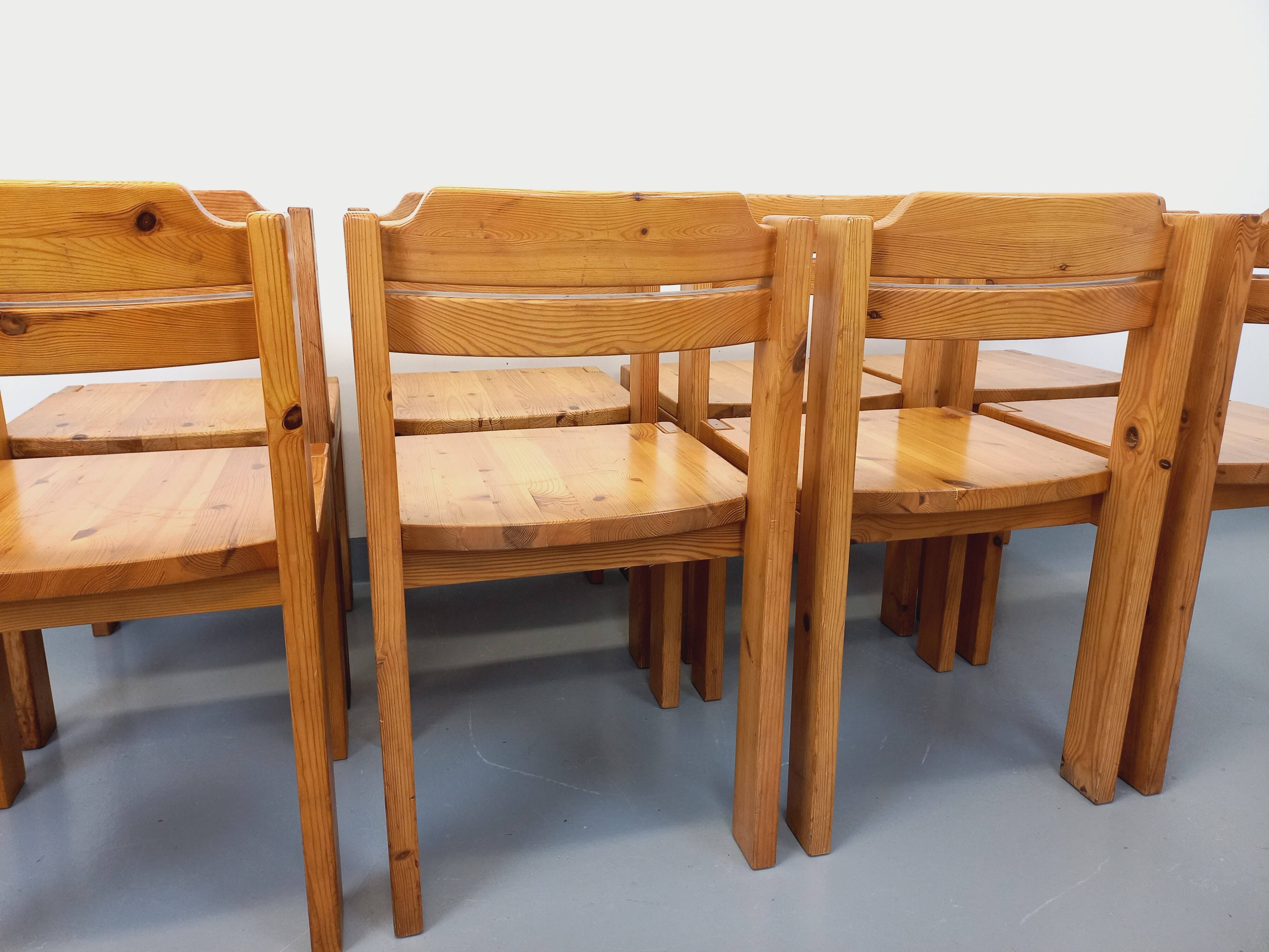 Set of 8 vintage Scandinavian chairs by Ilmari Tapiovaara for Asko in pine