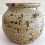 Vintage pyrite stoneware ball vase