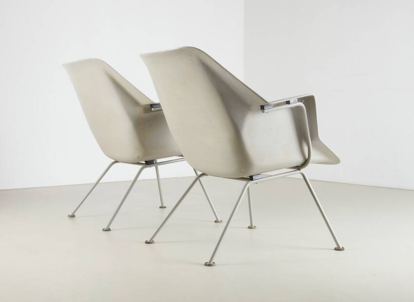 Rare Pair of Early 416 Chairs by Wim Rietveld & Andere Cordemeyer for Gispen 1957