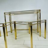 3 tables en laiton, 1980