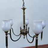 Paire de lustres métal verre style ancien
