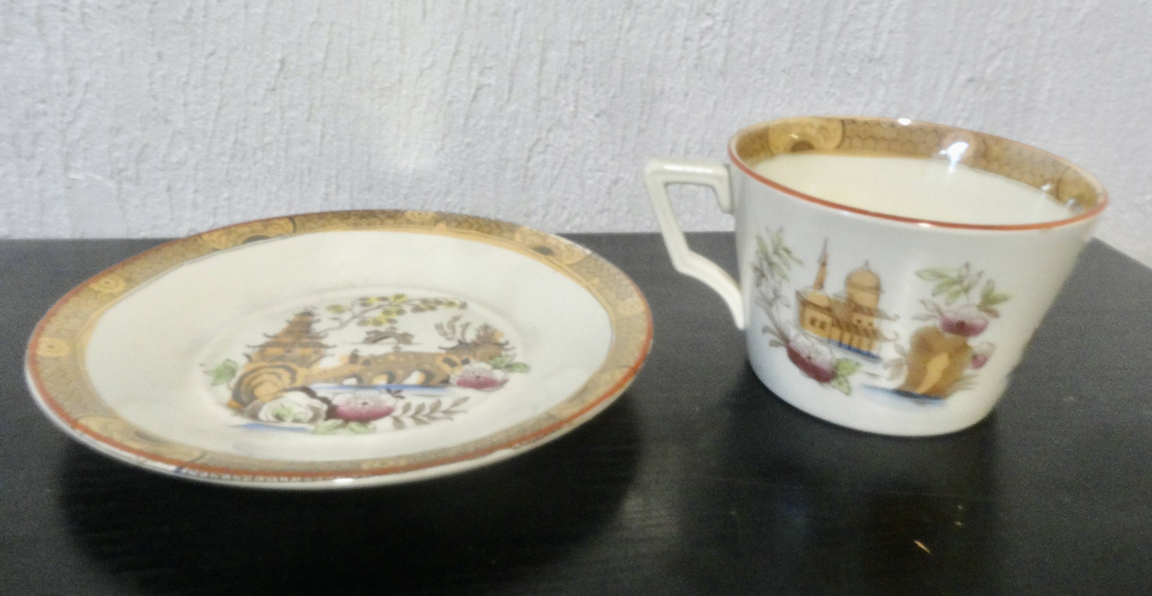 Chinese cup and saucer Bondonviller