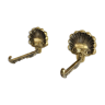 Set of 2 vintage brass wall hooks