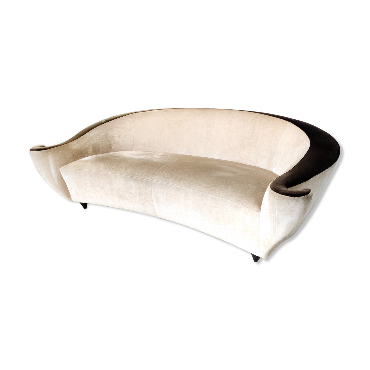Fairy-tale kidney bean beige velvet sofa, italy