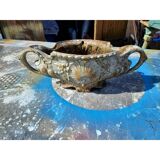 2 cast iron planters from 1900 from Charleville-Mézières, rockery style