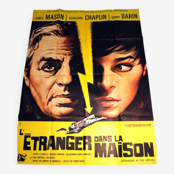 Affiche cinéma originale "l'étranger dans la maison" 1968 MASON CHAPLIN 120x160 cm