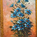 Tableau fleurs bleues