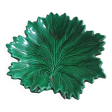 vintage empty pocket cup hornberg slip in green ceramic leaf shape