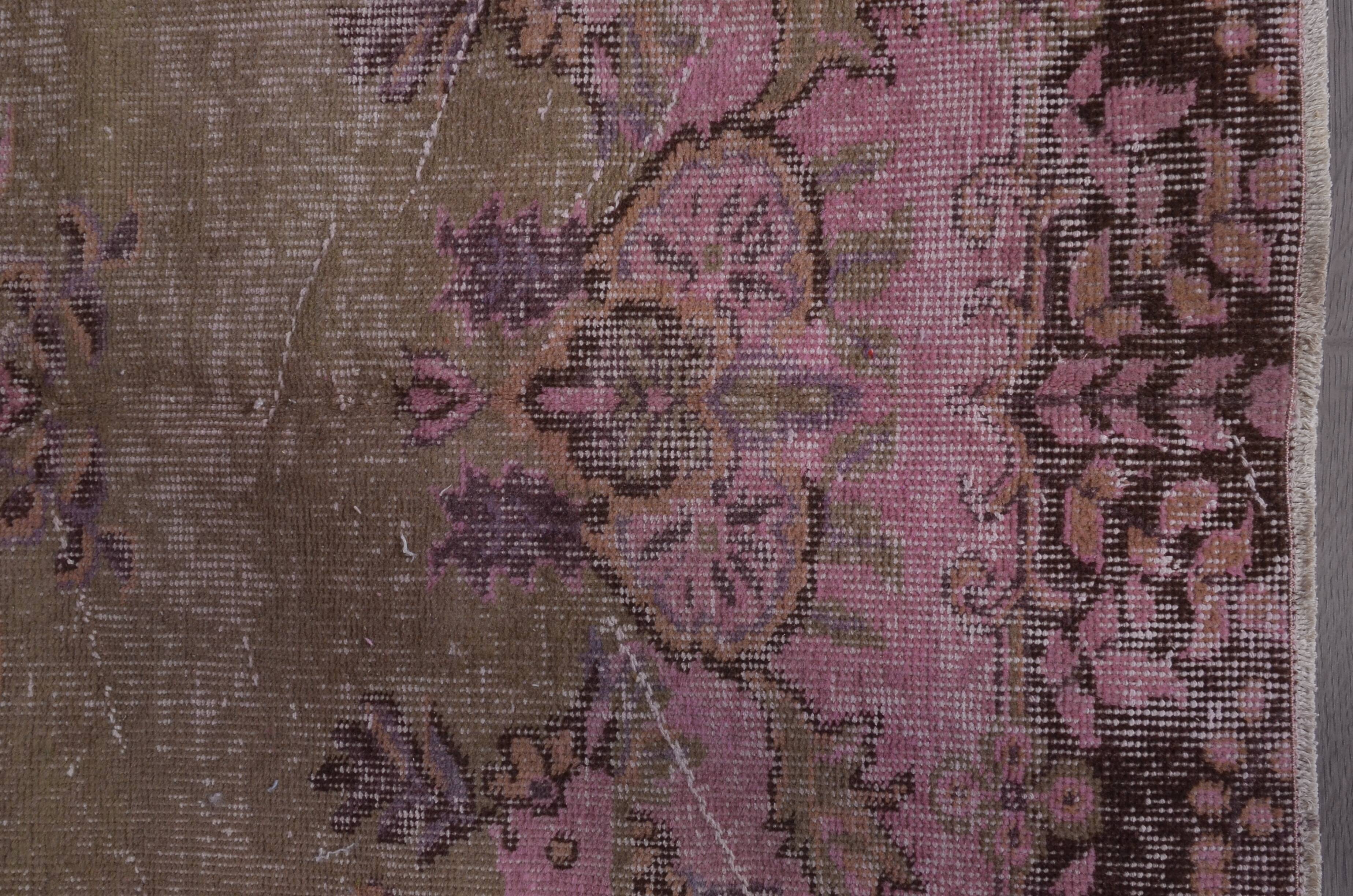 Pink Oushak Turkish Carpet sku 1915