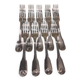 9 silver-plated dessert forks by Christofle Vendome