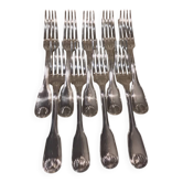 9 silver-plated dessert forks by Christofle Vendome