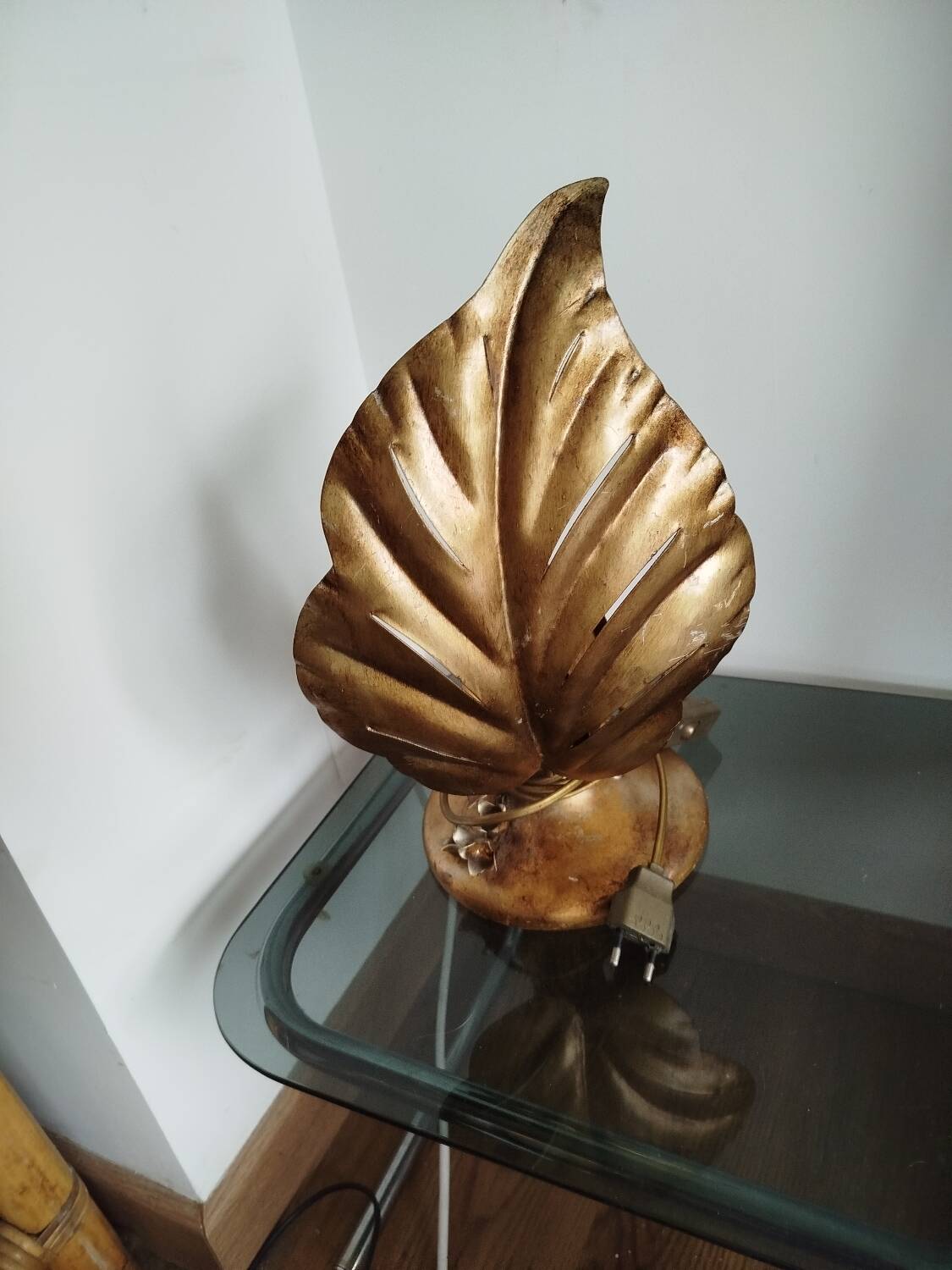 Desk lamp with floral decoration, 1970s