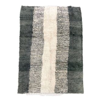 Moroccan Berber rug Boujaad ecru with gray patterns 236x170cm