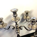 Pair of Candle Holders Candelabra Torch Holders Silver-Plated Metal Art