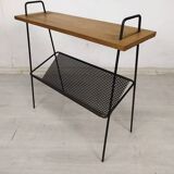 Vintage metal wood magazine rack