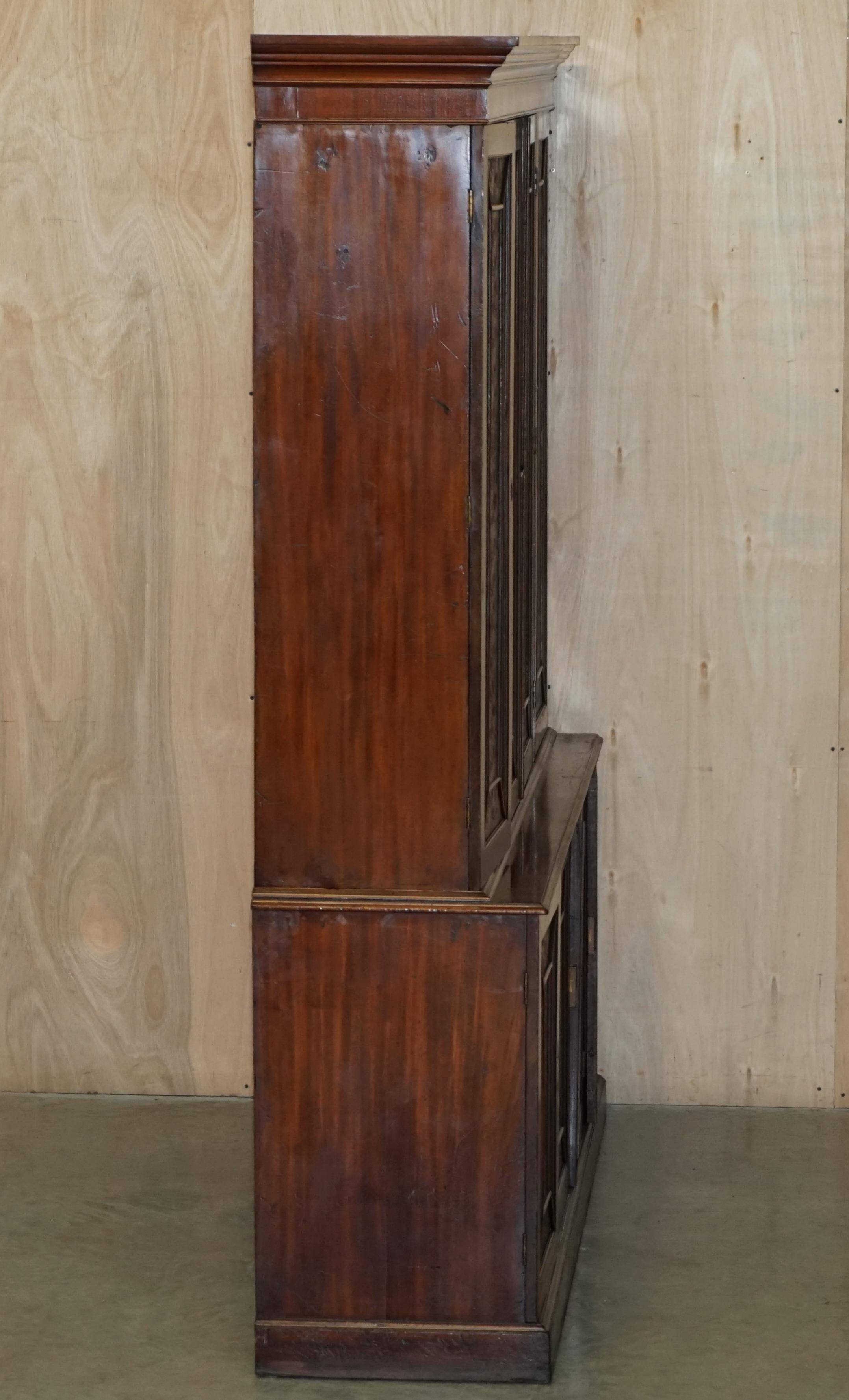 Victorian library mahogany frame embossed leather