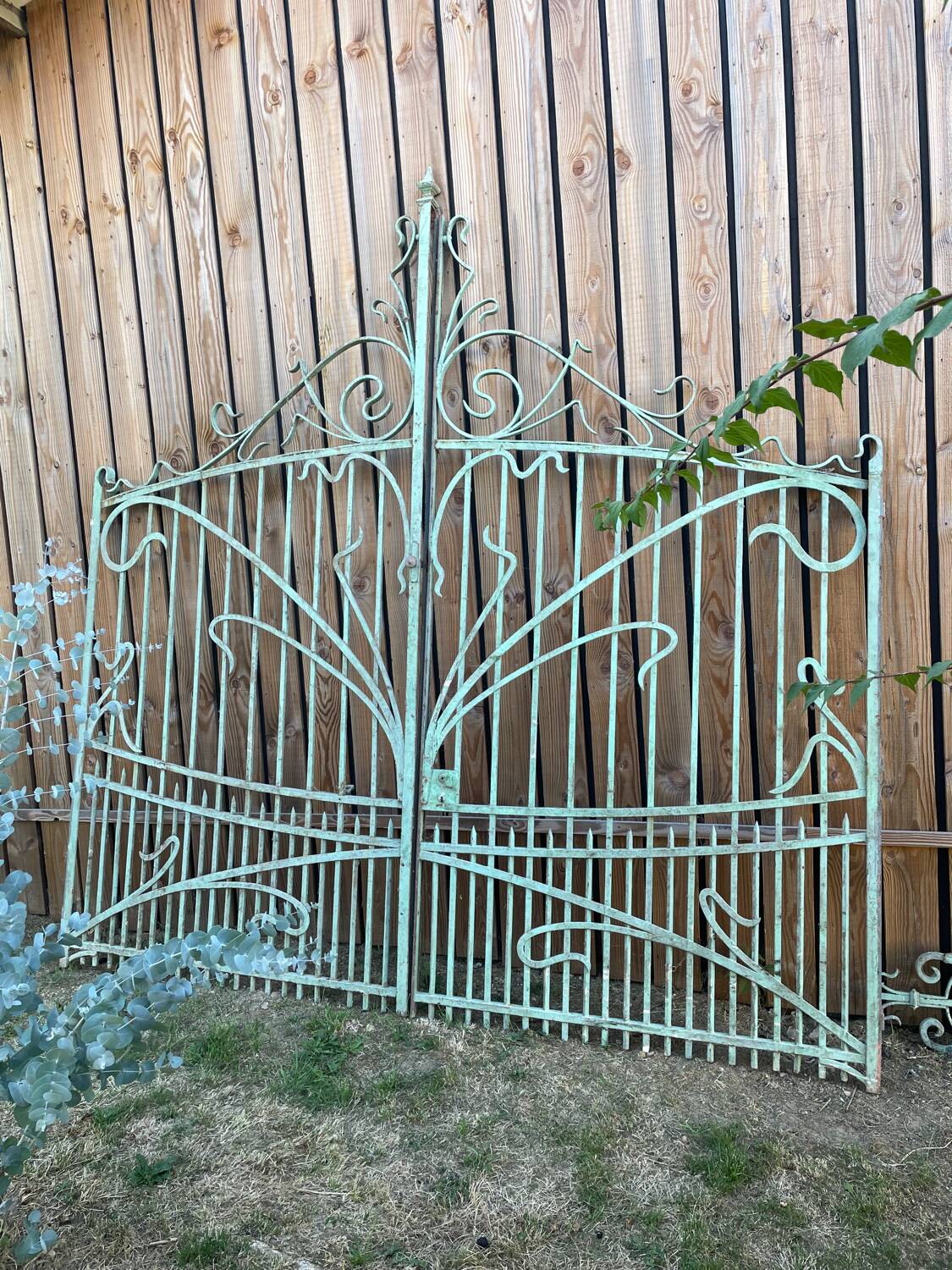 Portail fer forgé XIXe art nouveau deco