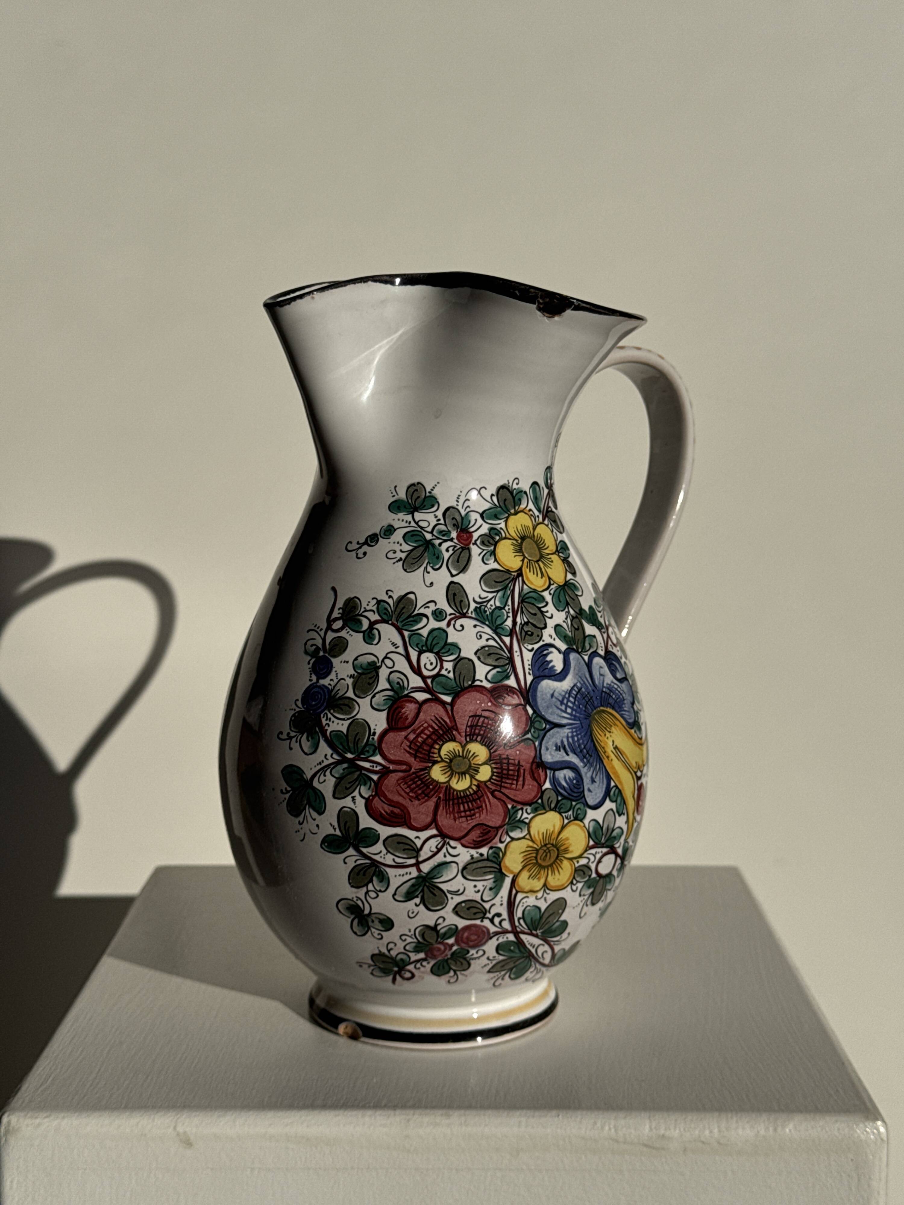 Large ceramic flower bouquet jug H23