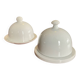 Two vintage porcelain butter dishes