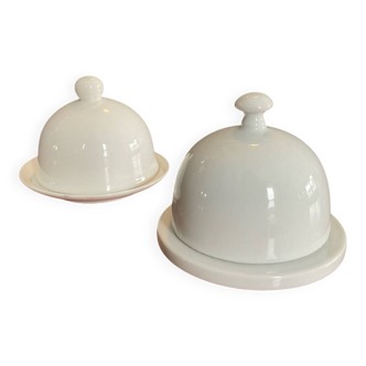 Two vintage porcelain butter dishes