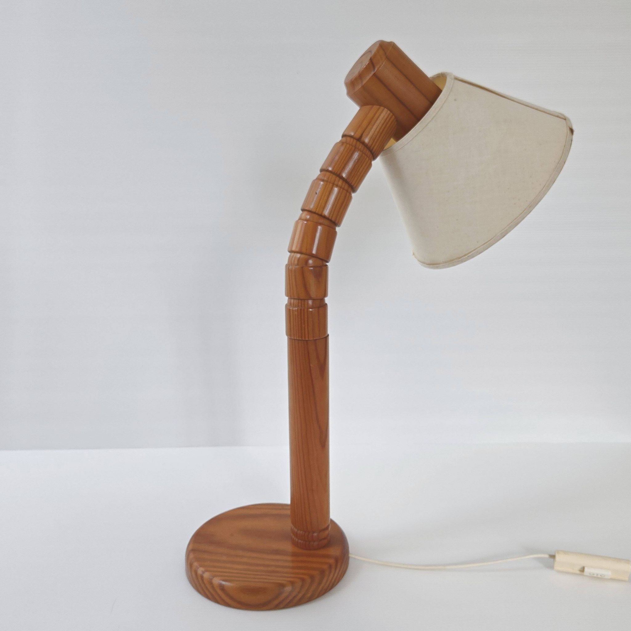 Vintage pine lamp for Solbackens Svarveri, 1970s