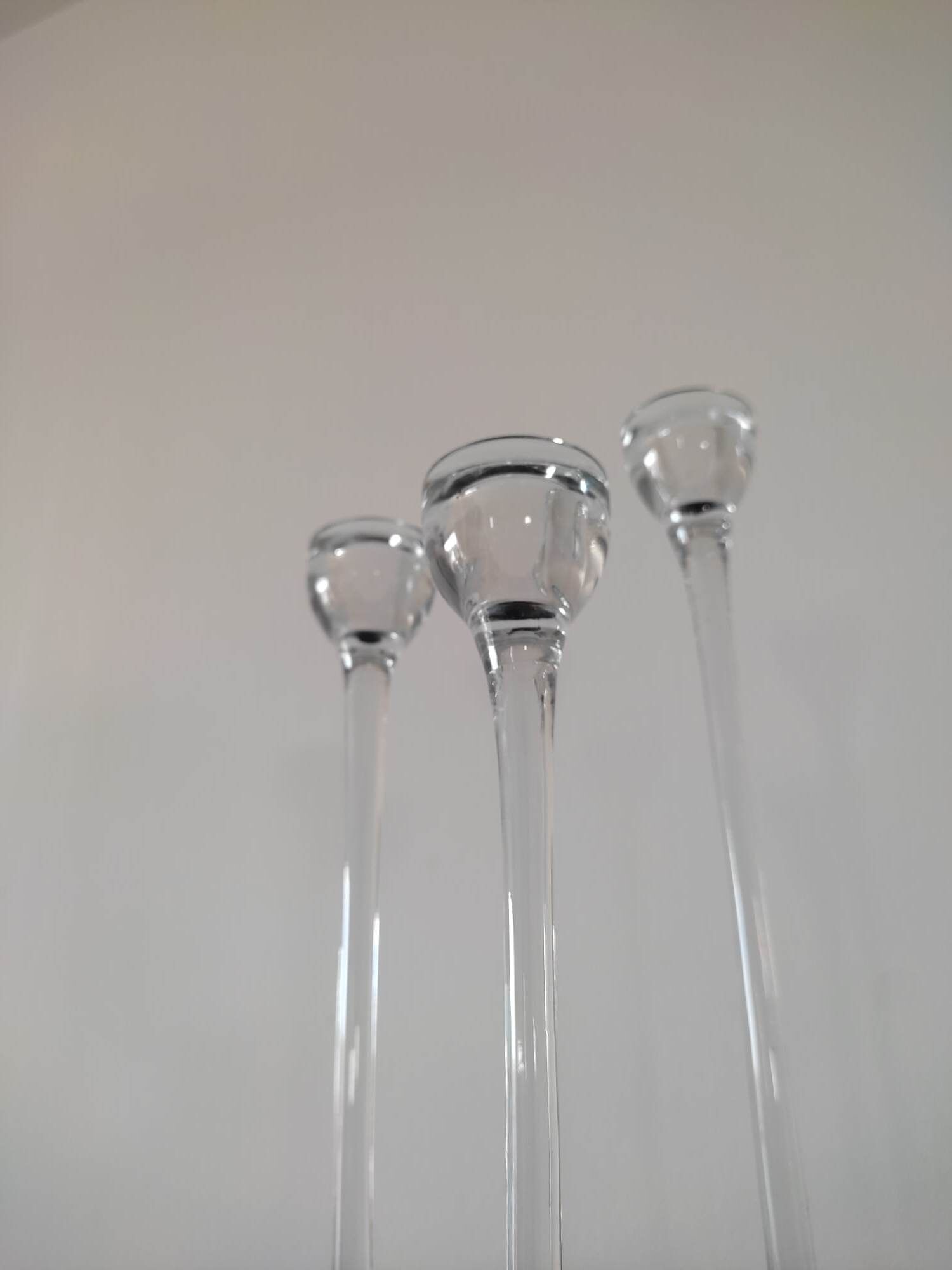 Set with 3 glass candle holders