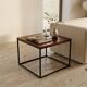 Table d'appoint minimaliste en bois & acier noir