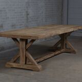 Table de ferme – Modèle Cross – 300 x 100 cm – Chêne ancien massif