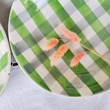 Antique checkered soup plates