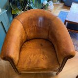 Set of 2 Authentic Leather Club Chairs