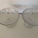 Two dredged cups in transparent glass geometric patterns in old relief