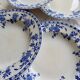 6 antique deep plates, blue and white Dresden porcelain
