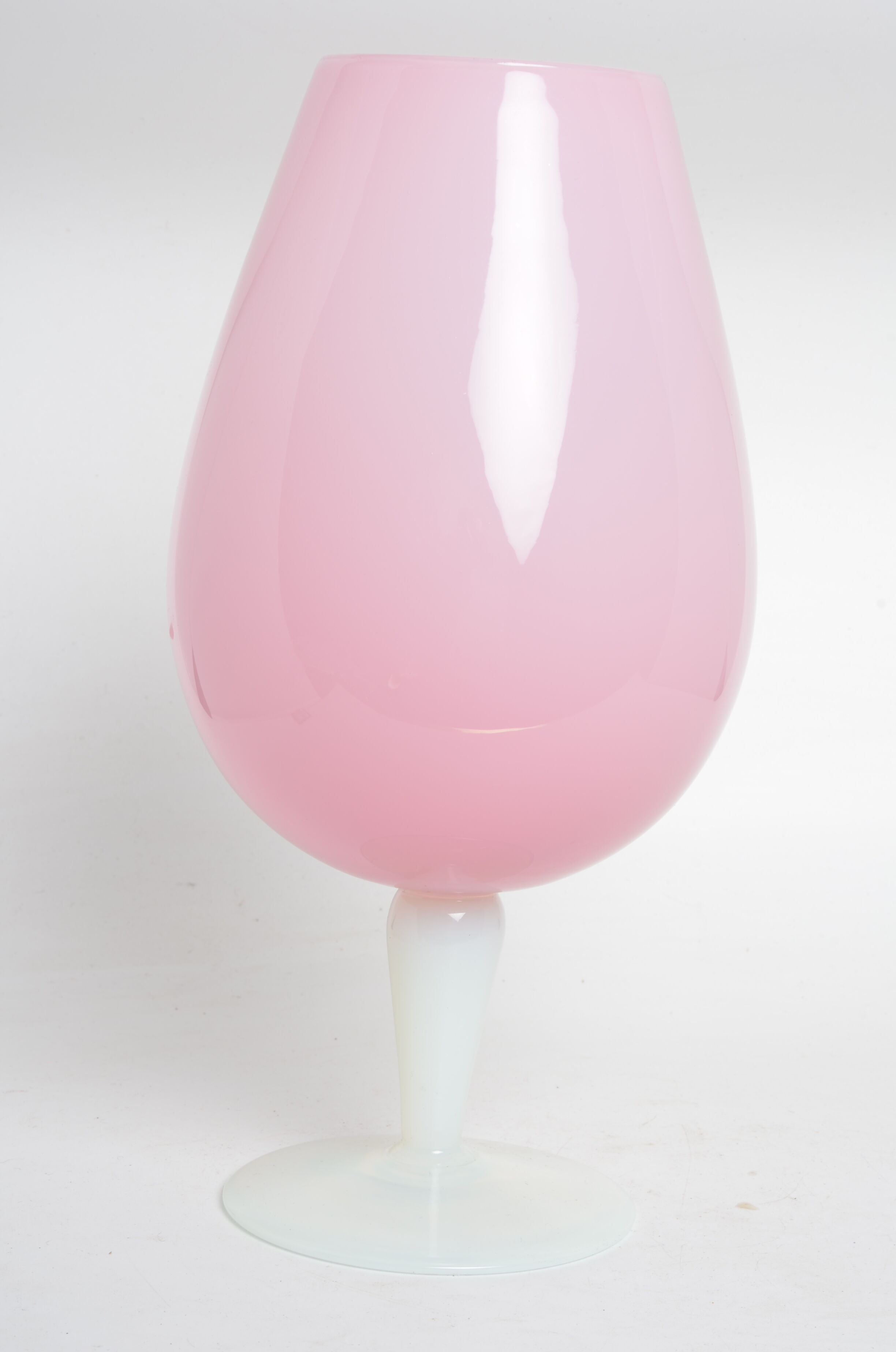 Pink opaline foot vase