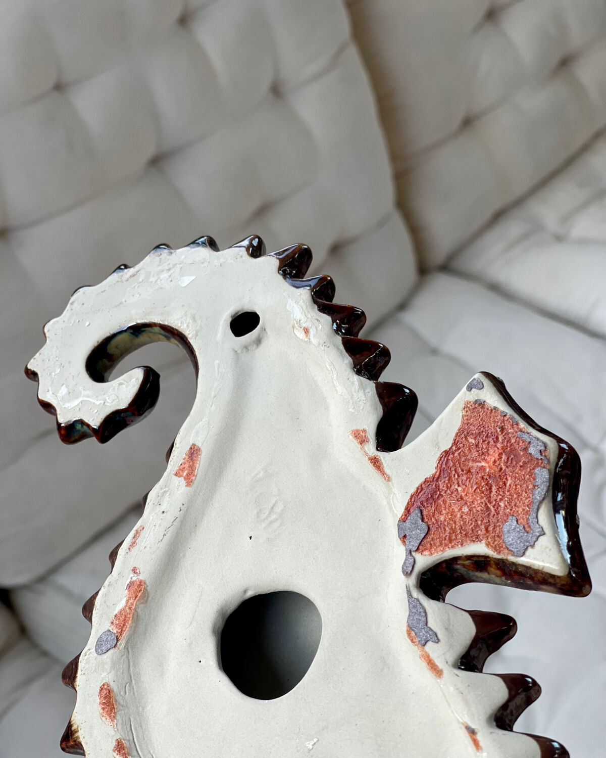 Ceramic wall seahorse