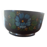 Black metal Bowl with floral design