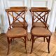 4 chaises bois et cannage style bistrot