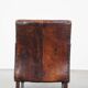 Dark brown design armchair made of sheepskin leather