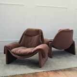 Pair of P60 armchairs by Vittorio Introini for Saporiti