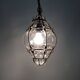 Venetian cage chandelier in transparent blown glass and wrought iron